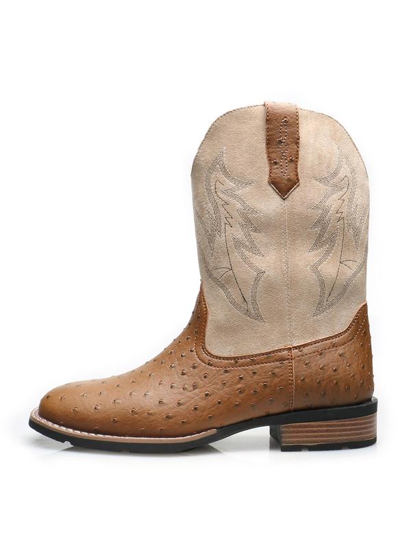 Men's Fashion Embroidered Design Cowboy Boots, Casual Comfortable Western Boots for Daily Wear, Fashion Shoes for Party, Daily Clothing Decor for Men