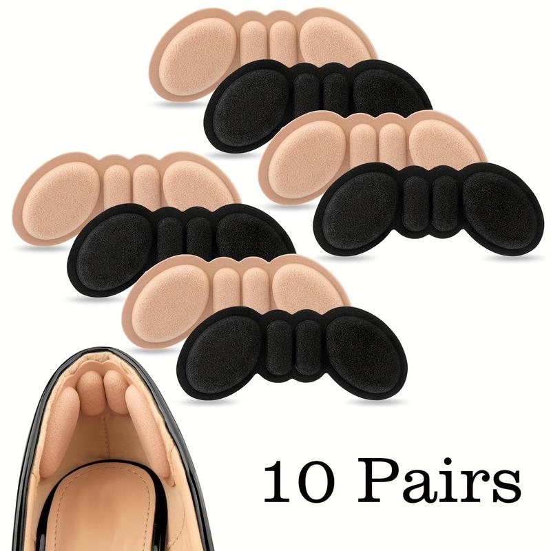 Heel Pads for Shoes Too Big, 10 Pairs Shoe Inserts for Loose Shoes, Heel Grips Protectors for Blisters Pain, Filler Make Shoes Fit Tighter, Comfort Insoles