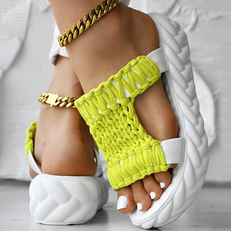 Braided Cutout Round Toe Casual Slippers