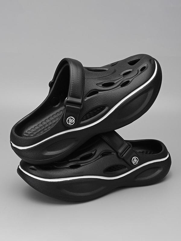 Men's Casual Hollow Out Design Clogs, Breathable Comfortable Non-slip Clogs, Fashionable Shoes for Indoor & Outdoor Wear