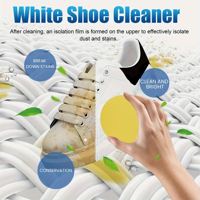 White Shoes Cleaning Cream Suit, Including Brushes and Polishing Cloth-Suitable for Brightening and Protecting White Sneaker, Artificial Leather and Cow Leather Footwear Comfort