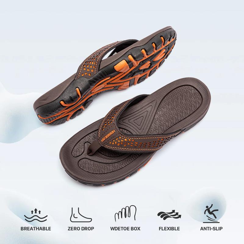 HOBIBEAR  Indoor and Outdoor Mens Sport Flip Flops Comfort Casual Thong Sandals Outdoor Summer Footwear