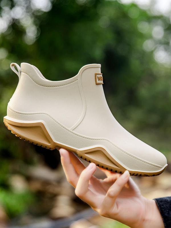 Women's Fashionable Letter Label Design Ankle Boots As Birthday Gifts, Casual Waterproof Non-slip Rain Boots for Outdoor, Female All-match Round Toe Casual Shoes for Summer 2024, Footwear,  Walking Shoes