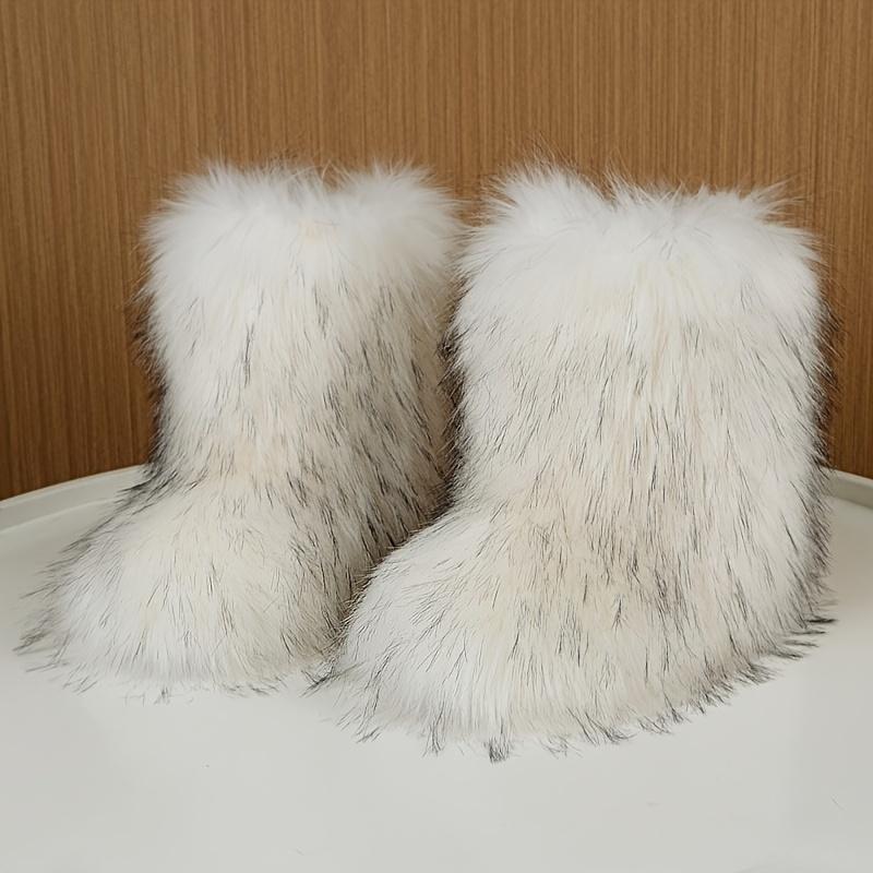 Cozy Faux Fur High-Top Boots - Soft Plush Lined, Warm, Comfortable, Fuzzy, Snow-Ready, Y2k-Inspired Winter Boots for Women - Perfect for Cold Weather, Casual Outings, and Trendy Fashion Statements