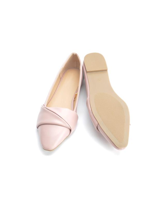 Women's Fashionable Solid Color Slip On Flats, Minimalist Lightweight Comfortable Breathable Flat Shoes