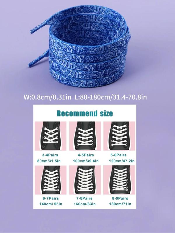 1 Pair Multicolor Paisley Pattern Lace up Shoelaces, Casual Simple Shoelace for Sneakers and Boots, Simple All-match Shoes Accessories for Women & Men for Daily Use