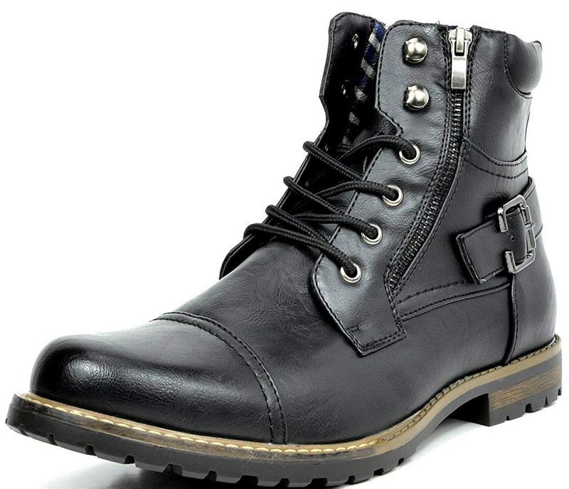 Bruno Marc Men's Motorcycle Combat Boots With A Casual Vibe