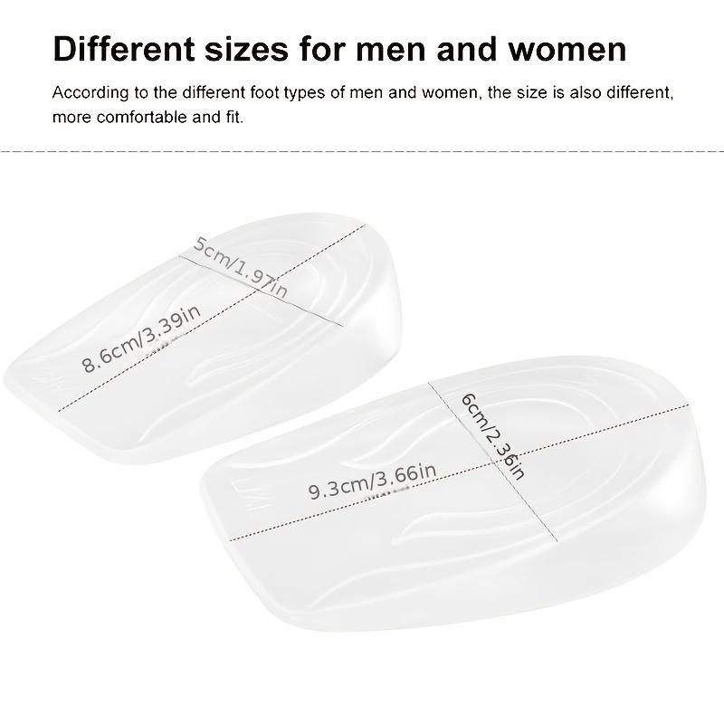 1 Pair Increase Insoles Invisible Silicone Transparent Non-Slip Increase Pad Increase Back Insoles for Men and Women Half Insole Footwear Shoe Comfort Bedroom Weight Designer Active 2 Inch