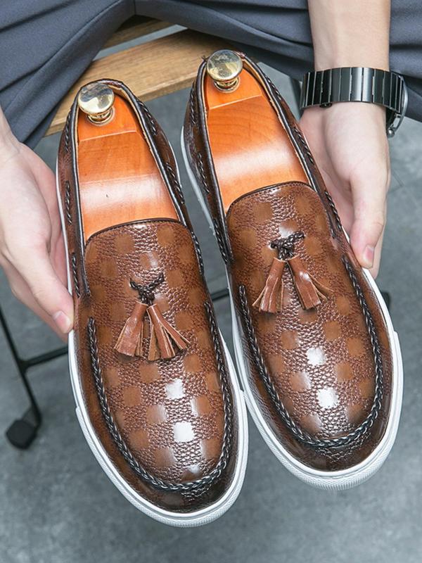 Men's Fashionable Tassel Decorated Loafers, Casual Comfortable Slip-on Loafers for Daily Wear, Breathable Non-slip Shoes for All Seasons