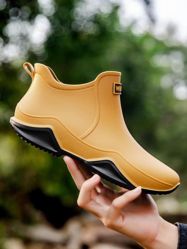 Women's Fashionable Letter Label Design Ankle Boots As Birthday Gifts, Casual Waterproof Non-slip Rain Boots for Outdoor, Female All-match Round Toe Casual Shoes for Summer 2024, Footwear,  Walking Shoes