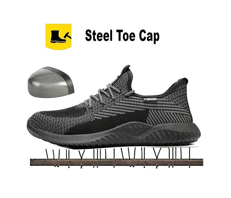 Steel Toe Safety Shoes for Women Men Work Shoes Industrial & Construction Sneakers Puncture Proof Lightweight Working Shoes puncture proof kevlar mid-sole wide application