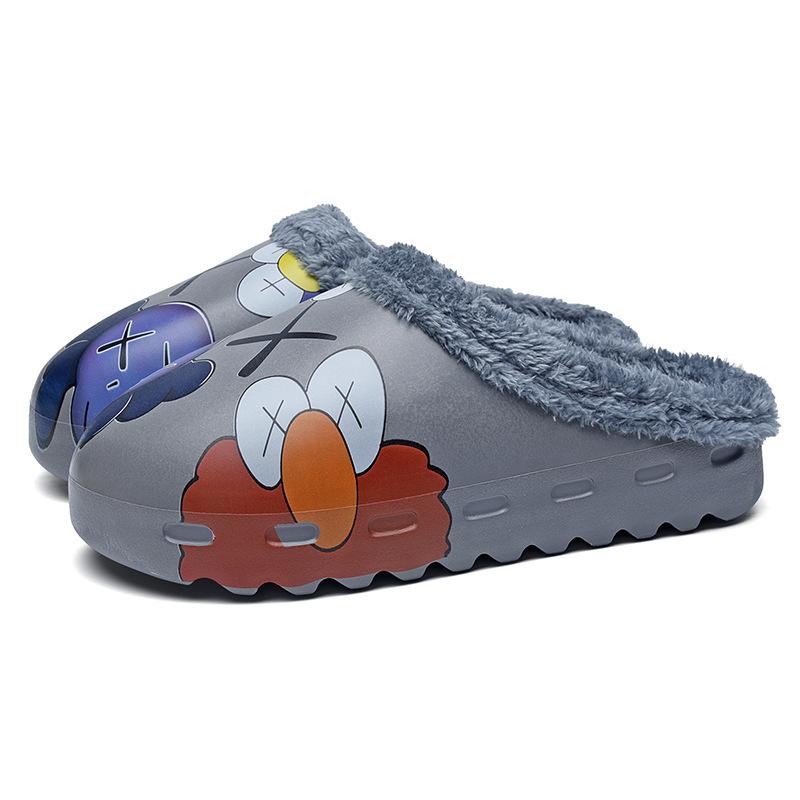 Kaws Men's Cloud Slippers Warm Cozy Plush Comfy Non-slip Home Shoes Unisex Casual Plush Slippers