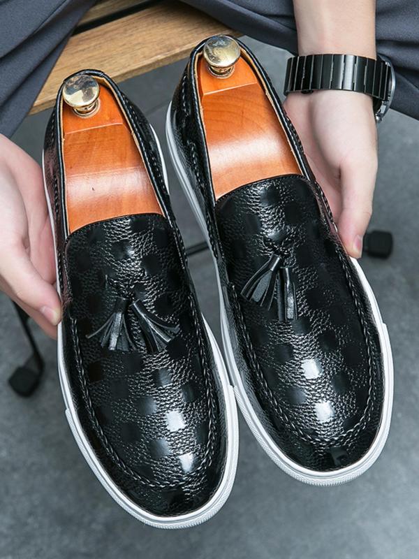 Men's Fashionable Tassel Decorated Loafers, Casual Comfortable Slip-on Loafers for Daily Wear, Breathable Non-slip Shoes for All Seasons