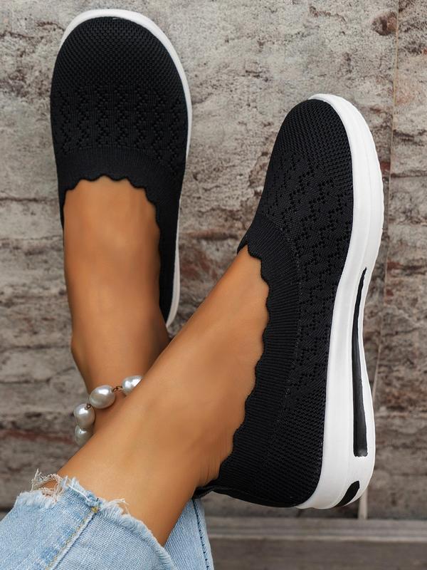 Women's Fashionable Solid Color Slip on Low Top Shoes, Casual Comfortable Breathable Shoes, All-match Commuter Shoes for Work & Daily Wear