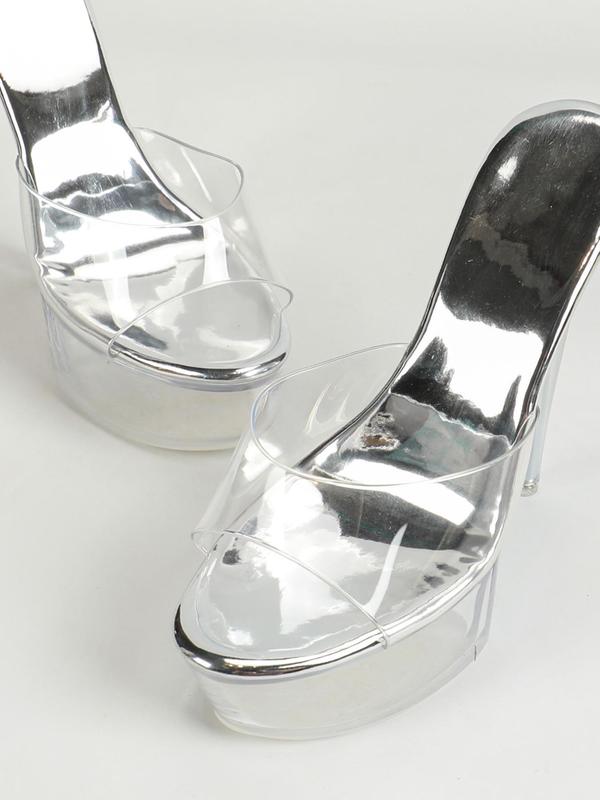 Women's Fashionable Transparent Band Stiletto Heels, Elegant Open Toe High Heel Sandals for Party, Banquet, Fashion Shoes for Party, Banquet