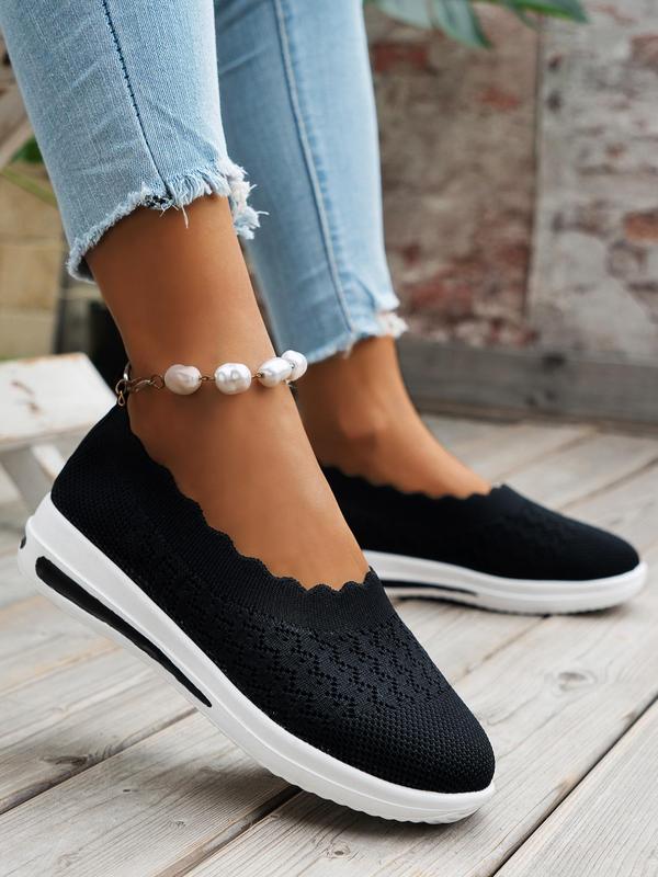 Women's Fashionable Solid Color Slip on Low Top Shoes, Casual Comfortable Breathable Shoes, All-match Commuter Shoes for Work & Daily Wear