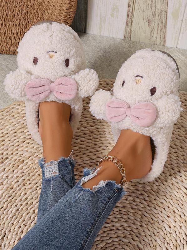 Women's Cute Cartoon Rabbit Design Plush Slippers, Casual Soft Comfortable Home Slippers, Warm Slippers for Indoor & Outdoor Use for Fall & Winter