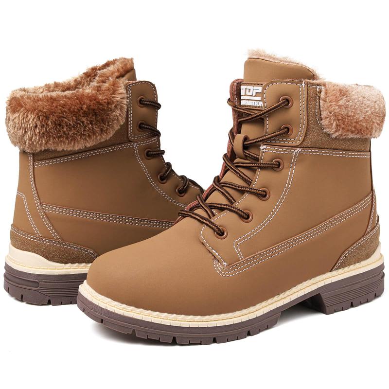 Mens Snow Winter Boots Waterproof Lined Warm Zipper Closure Ankle Boots