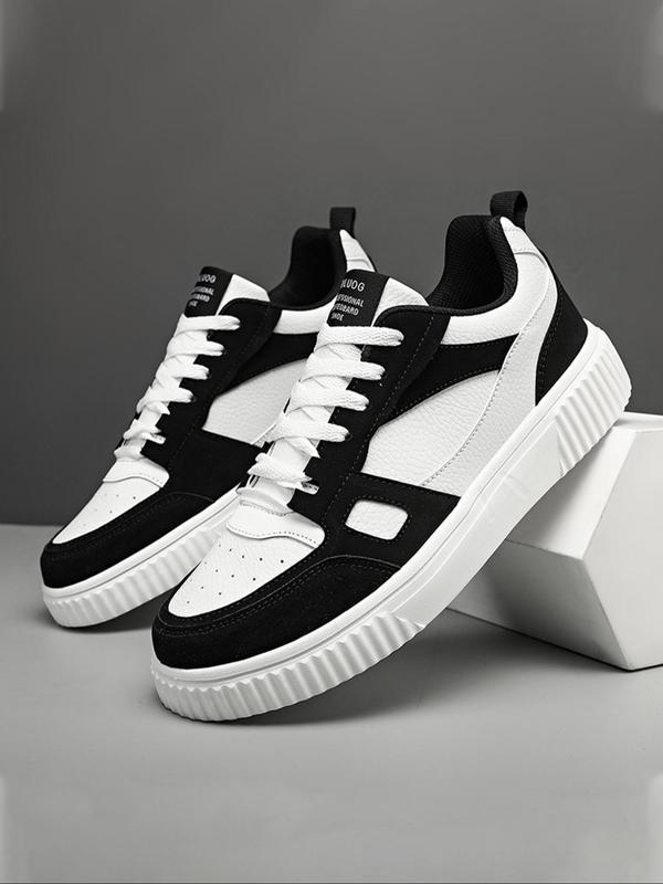 Men's Colorblock Lace Up Low Top Sneakers, Casual Comfortable Breathable Sports Running Shoes, Fashionable Sneakers for Daily Wear