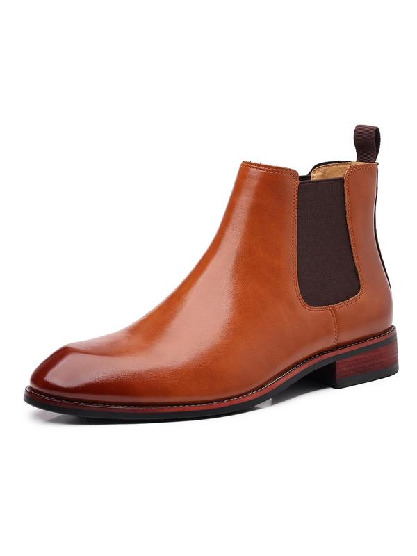 Men's Business Formal PU Leather Chelsea Boots, Classic Retro Boots for Work Office, Male All-match Boots for Daily Wear