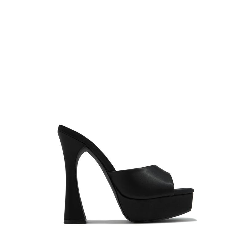 Kiani Platform High Heel Mules - Clear