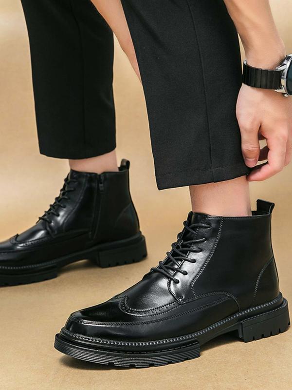 Men's Fashionable Lace Up Front Ankle Boots, Casual Comfortable Round Toe Boots for Daily Wear, Fashion Shoes for Party, Daily Clothing Decor