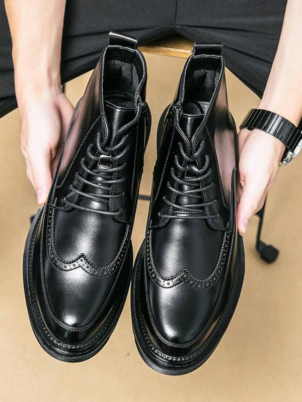 Men's Fashionable Lace Up Front Ankle Boots, Casual Comfortable Round Toe Boots for Daily Wear, Fashion Shoes for Party, Daily Clothing Decor