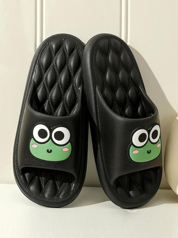 Women's Summer 2024 Cute Soft Comfy Cartoon Frog Design Slide Slippers for Girls, Casual Trendy Non-slip Comfortable Home Walking Shoes Slippers for Home Footwear & Shower Wear