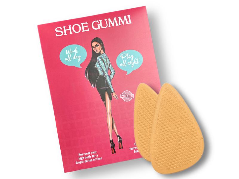 SHOE GUMMI OUTER-SOLE FOR HIGH HEEL COMFORT (TAN POINTED)