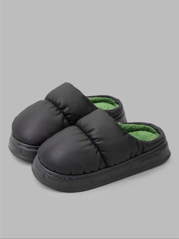 Women's Faux Fur Lined  Puffer Slippers, Casual Soft Comfortable Home Slippers, Warm Slippers for Indoor & Outdoor Use for Fall & Winter