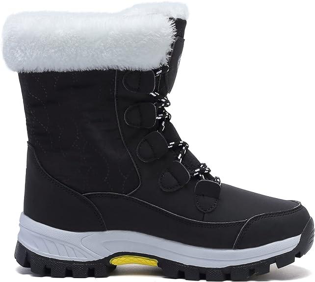 Womens Winter Snow Boots Warm Fur Lined Anti Slip Waterproof Ankle Boots Mid Calf