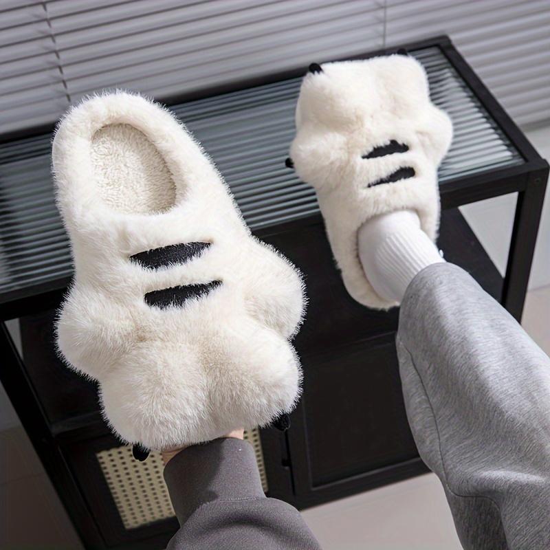 Non-slip Warm Cozy Furry Slippers for Men - Trendy Cute Funny Animal Claw Design Slip On Home Shoes for Autumn and Winter