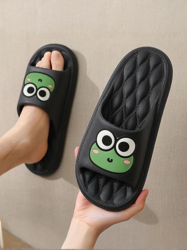 Women's Summer 2024 Cute Soft Comfy Cartoon Frog Design Slide Slippers for Girls, Casual Trendy Non-slip Comfortable Home Walking Shoes Slippers for Home Footwear & Shower Wear