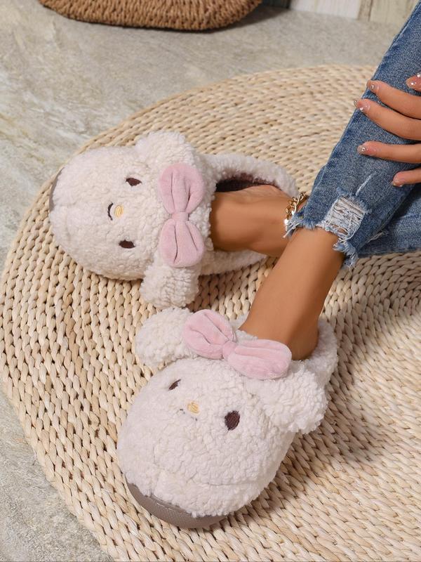 Women's Cute Cartoon Rabbit Design Plush Slippers, Casual Soft Comfortable Home Slippers, Warm Slippers for Indoor & Outdoor Use for Fall & Winter