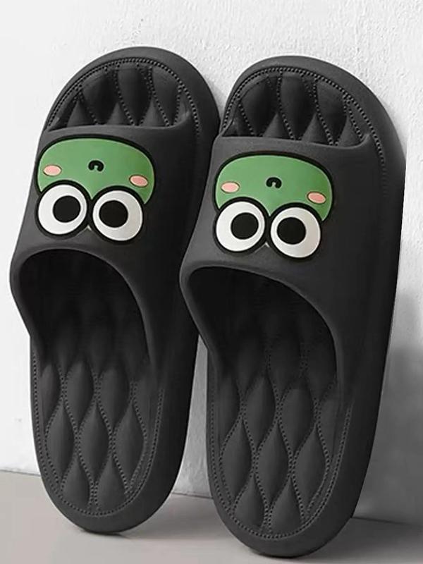 Women's Summer 2024 Cute Soft Comfy Cartoon Frog Design Slide Slippers for Girls, Casual Trendy Non-slip Comfortable Home Walking Shoes Slippers for Home Footwear & Shower Wear