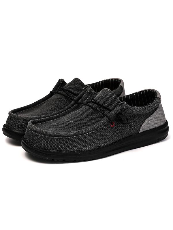 Men's Casual Plain Color Slip on Canvas Shoes, Breathable Comfortable Flat Loafers, Fashionable Shoes for Daily Wear Designer