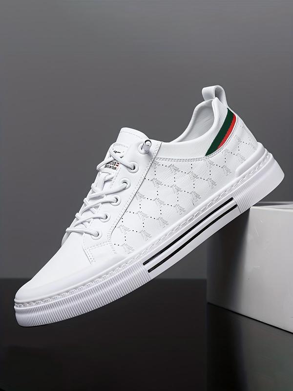 Men's Fashion Letter Print Lace Up Low Top Sneakers, Designer Shoes for Men, Casual Comfortable Breathable Skate Shoes For Daily Life, Male Round Toe All-match Back To School Shoes As Gift