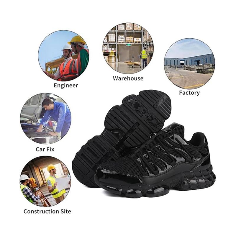 RUMFEN Steel Toe Shoes for Men Women Indestructible Safety Shoes Lightweight Steel Toe Sneakers Non Slip Work Shoes Composite Toe Shoes