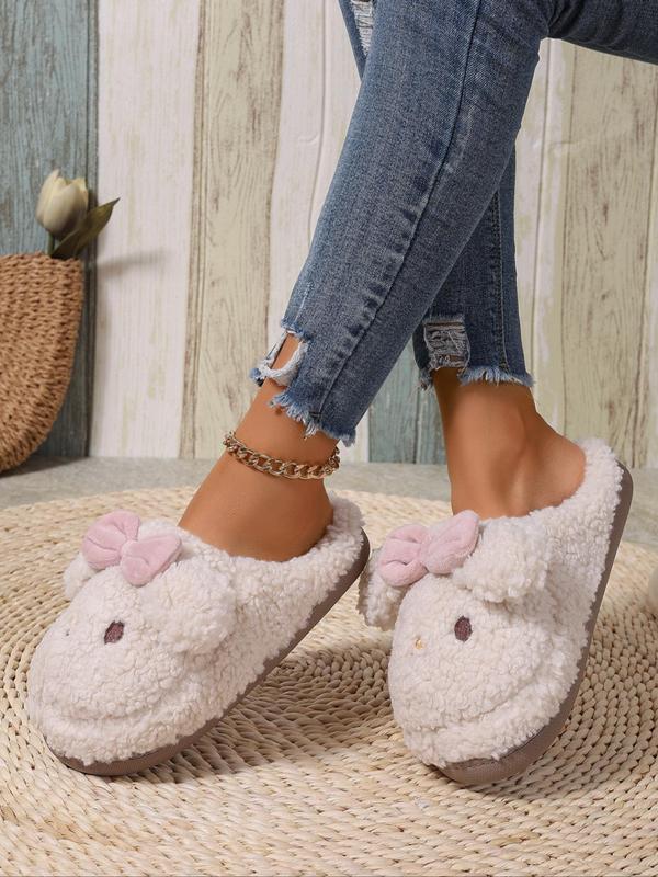 Women's Cute Cartoon Rabbit Design Plush Slippers, Casual Soft Comfortable Home Slippers, Warm Slippers for Indoor & Outdoor Use for Fall & Winter