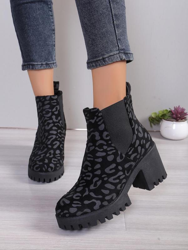 Women's Fashionable Solid Chelsea Boots, Fall Casual Comfortable Ankle Boots for Daily Wear, Female All-match Trendy Shoes for Fall & Winter, Girl Walking Shoes, Winter Outfits 2024