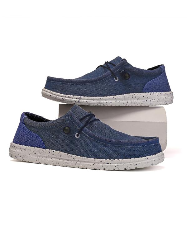 Men's Casual Plain Color Slip on Canvas Shoes, Breathable Comfortable Flat Loafers, Fashionable Shoes for Daily Wear Designer