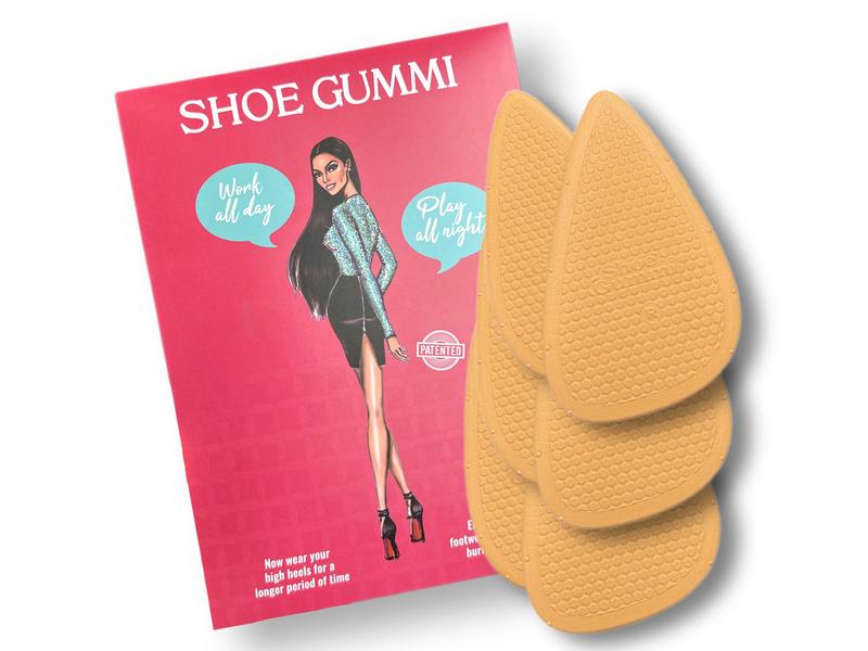 SHOE GUMMI OUTER-SOLE FOR HIGH HEEL COMFORT (TAN POINTED)