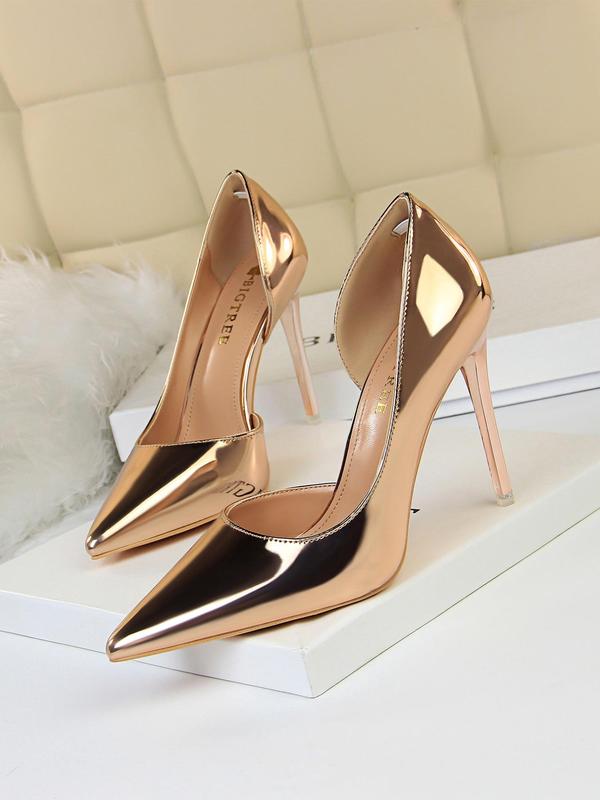 Women's Fashionable Solid Color Stiletto Heels, Elegant Pointed Toe High Heels for Party, Daily Wear for Women & Girls