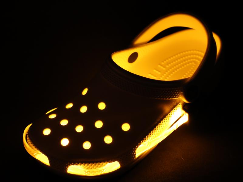 Johnny Lights Original Yellow Croc Jibbitz Shoe Light Clog Slide Neon Cool cute cartoon