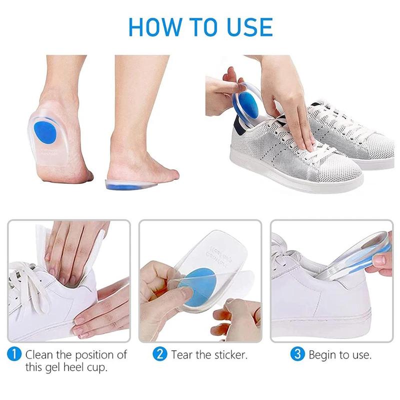 Soft Silicone Gel Insoles, 1 Pair Transparent Foot Massager, Foot Care Tool for Men & Women, Sports Insoles for Running, Jogging, Walking