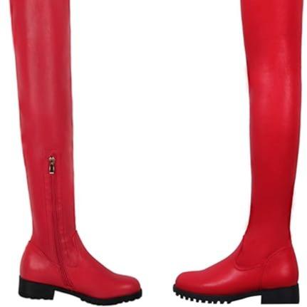 Knee High Boots Women Thigh High Over Knee Stretch Fashion Low Chunky Heel Round Toe Zipper Winter Boots Black Red US4.5-14 Footwear Shoe  Girl chrome heart boston clogs High Heels knee  high Walking Shoes Girl   knee high boots  christmas 2024 ornament