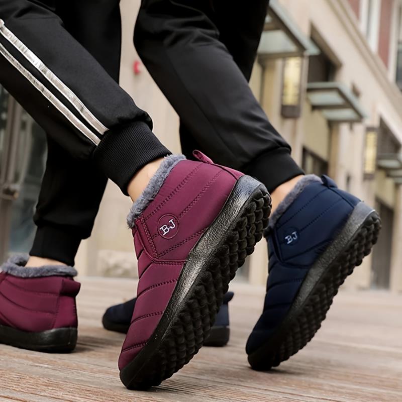 Winter Warmth & Style: Men's Cozy Plush-Lined Ankle Boots, Non-Slip, Perfect for Outdoor Hiking and Casual Wear Boy Walking Shoes