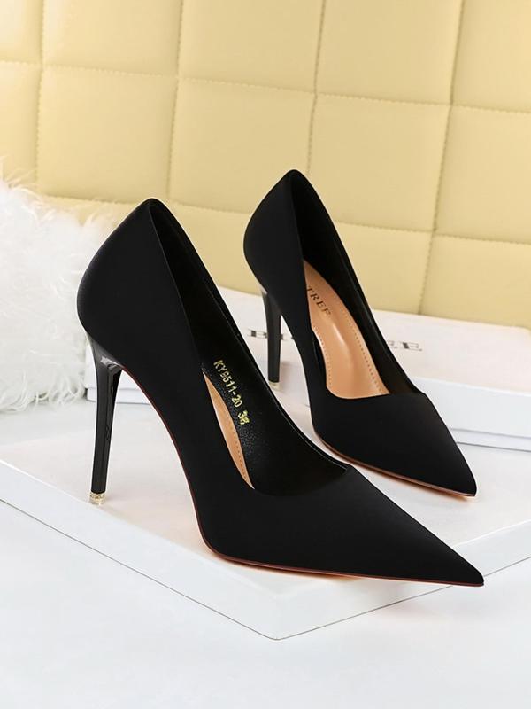 Women's Solid Color Stiletto Heels, Elegant Pointed Toe High Heels for Party, Daily Clothing Decor, Fashionable Shoes for Women & Girls