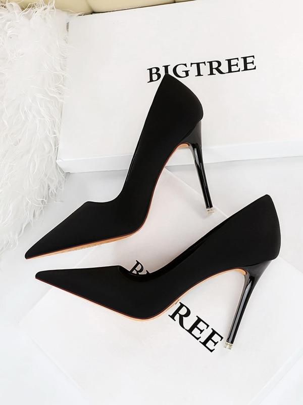 Women's Solid Color Stiletto Heels, Elegant Pointed Toe High Heels for Party, Daily Clothing Decor, Fashionable Shoes for Women & Girls