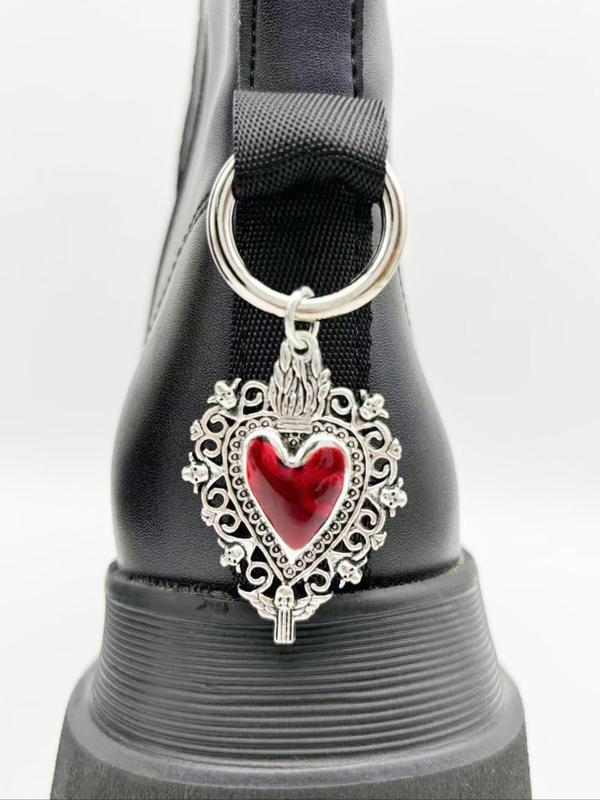 Punk Style Gothic Heart Pendant Shoe Charms, Fashionable Shoe Decoration Charms for Women & Men, Trendy All-match & Exquisite Shoe Charms for Birthday Gift